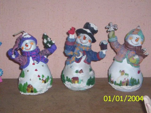 Vela Decorativa Muñecos de Nieve